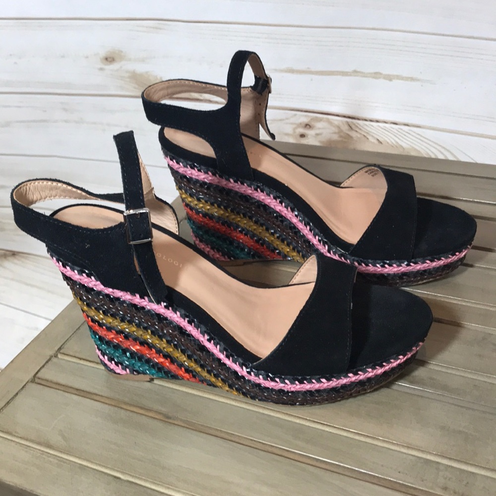 Anthropologie Striped Platform Wedge Sandal NWT - Picture 2 of 6